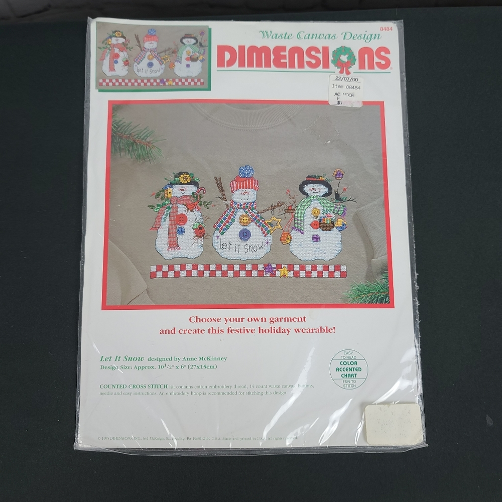Dimensions Waste Canvas " Let it Snow" 8484 10 1/2" X 6".